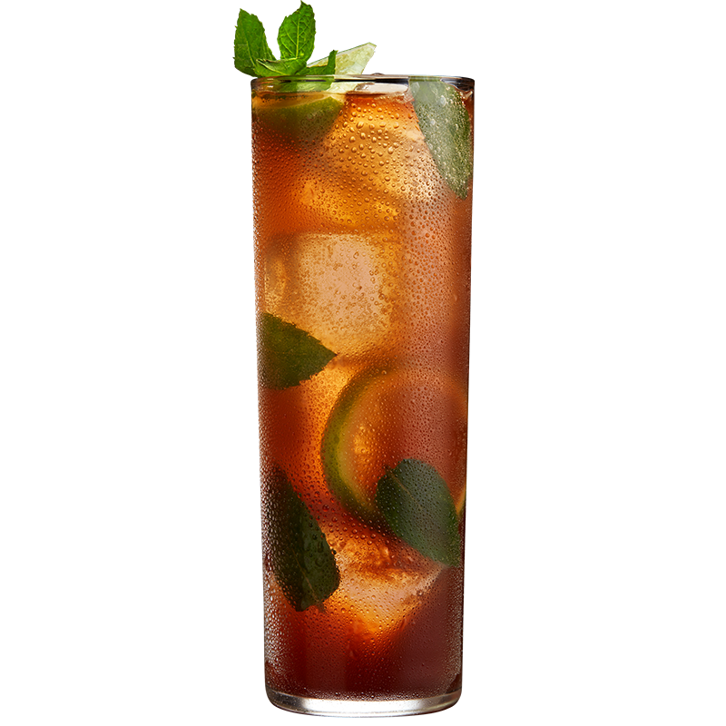 Black mojito cocktail made with Kraken Rum